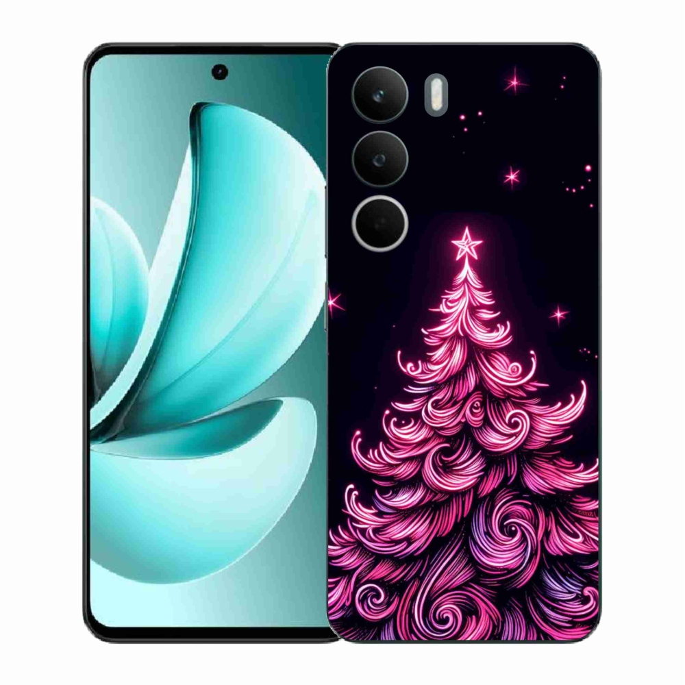 Gél borítás mmCase a Realme C71 készülékhez - neon karácsonyfa 2