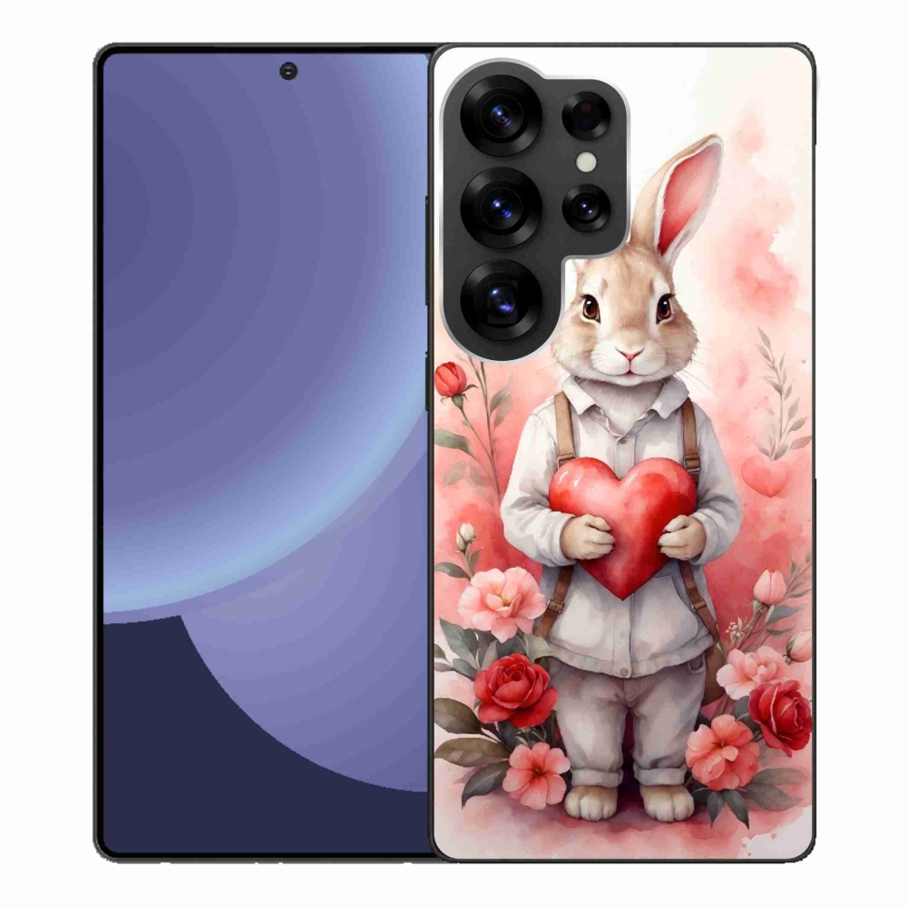 Gél borítás mmCase Samsung Galaxy S25 Ultra - nyúl szívvel