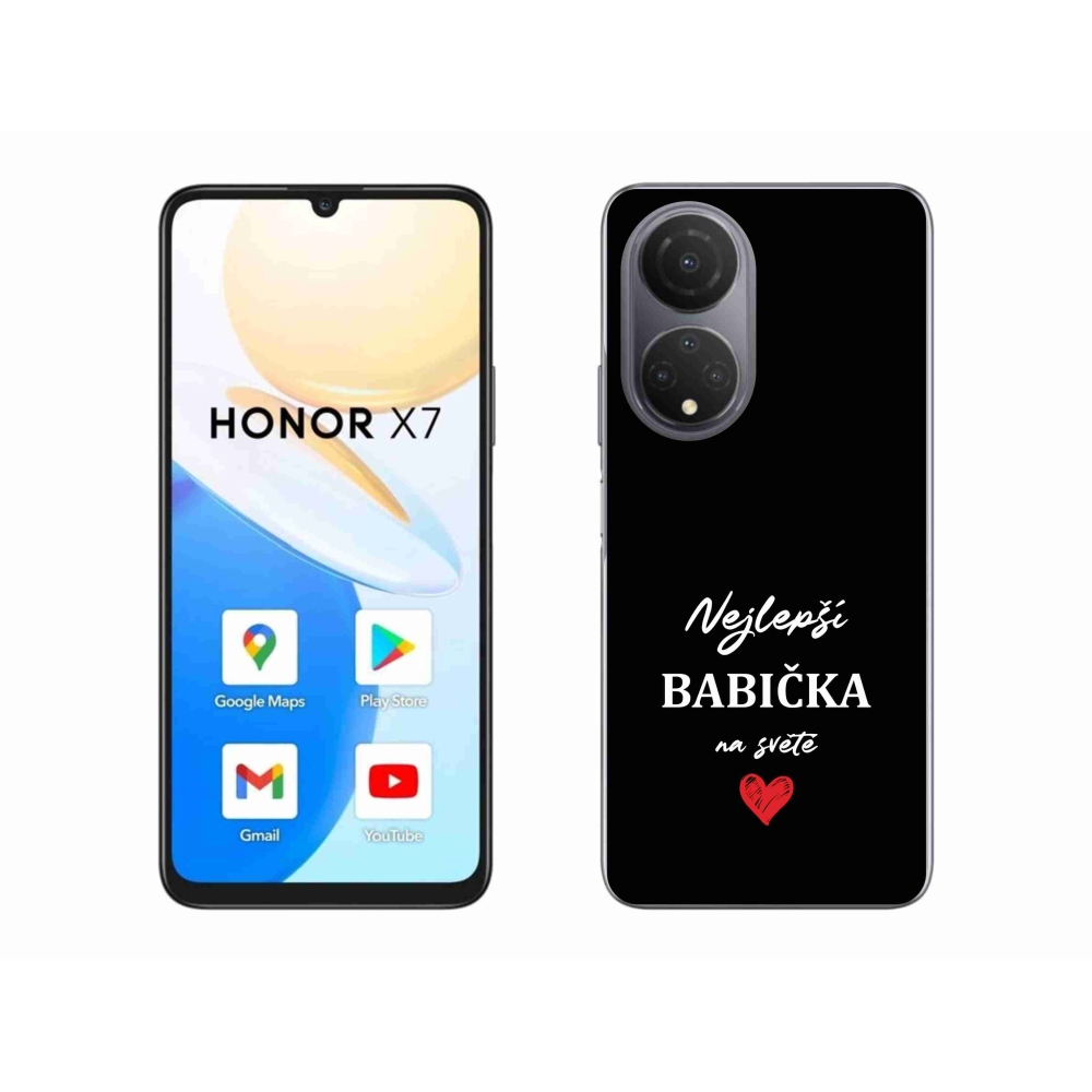 Gél borító mmCase a Honor X7-hez - Best Grandma 1 fekete háttérrel