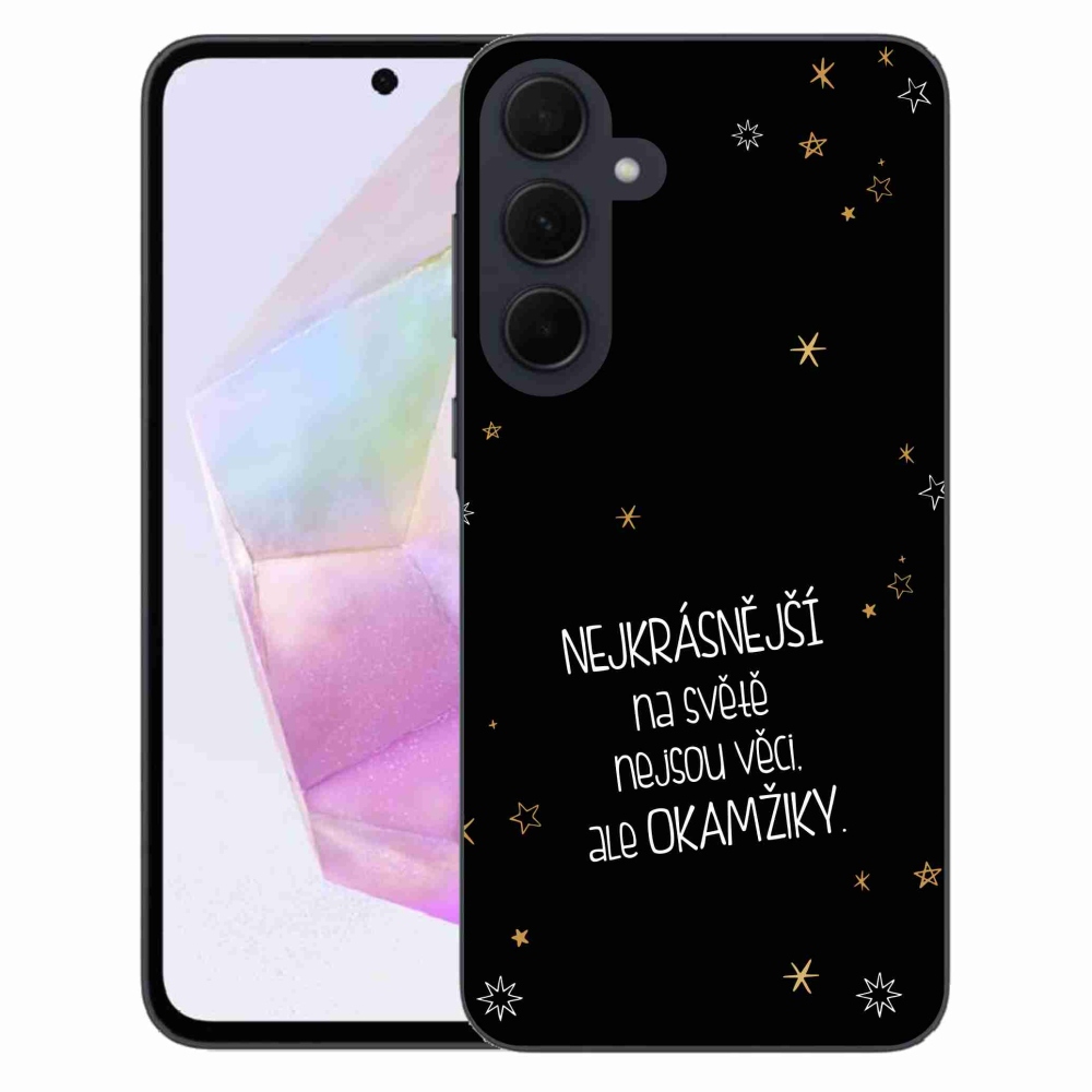 Gél borítás mmCase Samsung Galaxy A35 5G - idézet 4 fekete háttér