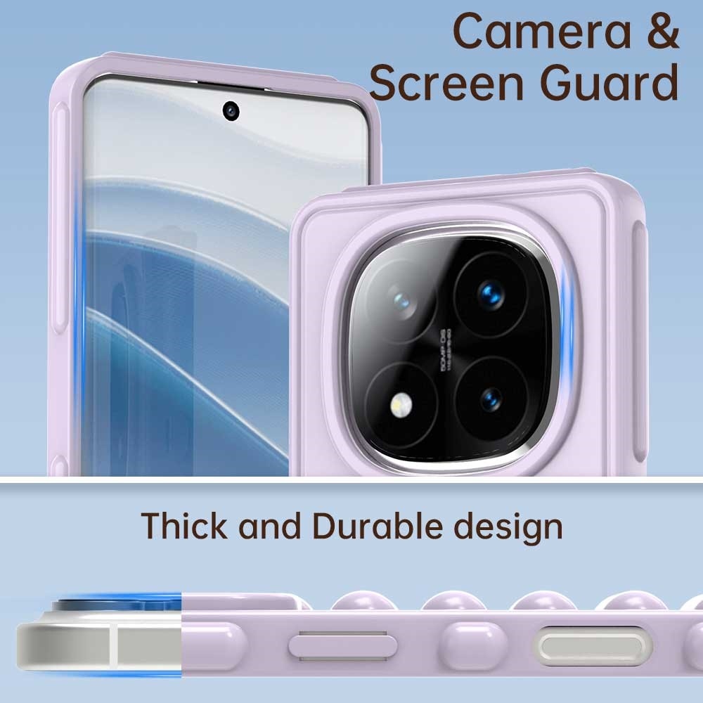 Csíkos tartós borító Xiaomi Redmi Note 14 Pro+ 5G - lila