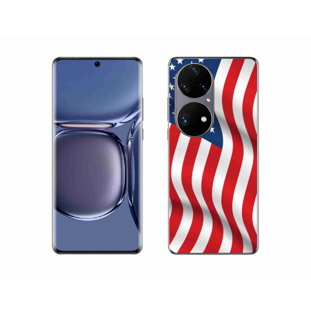 Gél borító mmCase a mobil Huawei P50 Pro - amerikai zászlóhoz