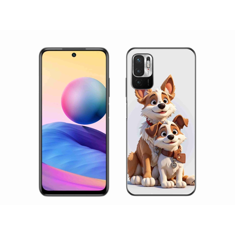 Gél borító mmCase a Xiaomi Redmi Note 10 5G-hez - rajzoló kutyák