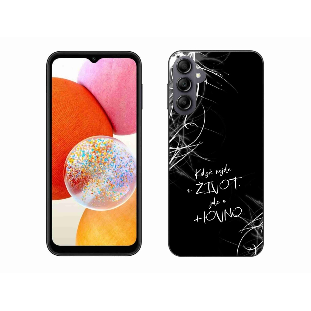 Gél borító mmCase Samsung Galaxy A14 4G/5G - vicces szöveg 16 fekete háttér