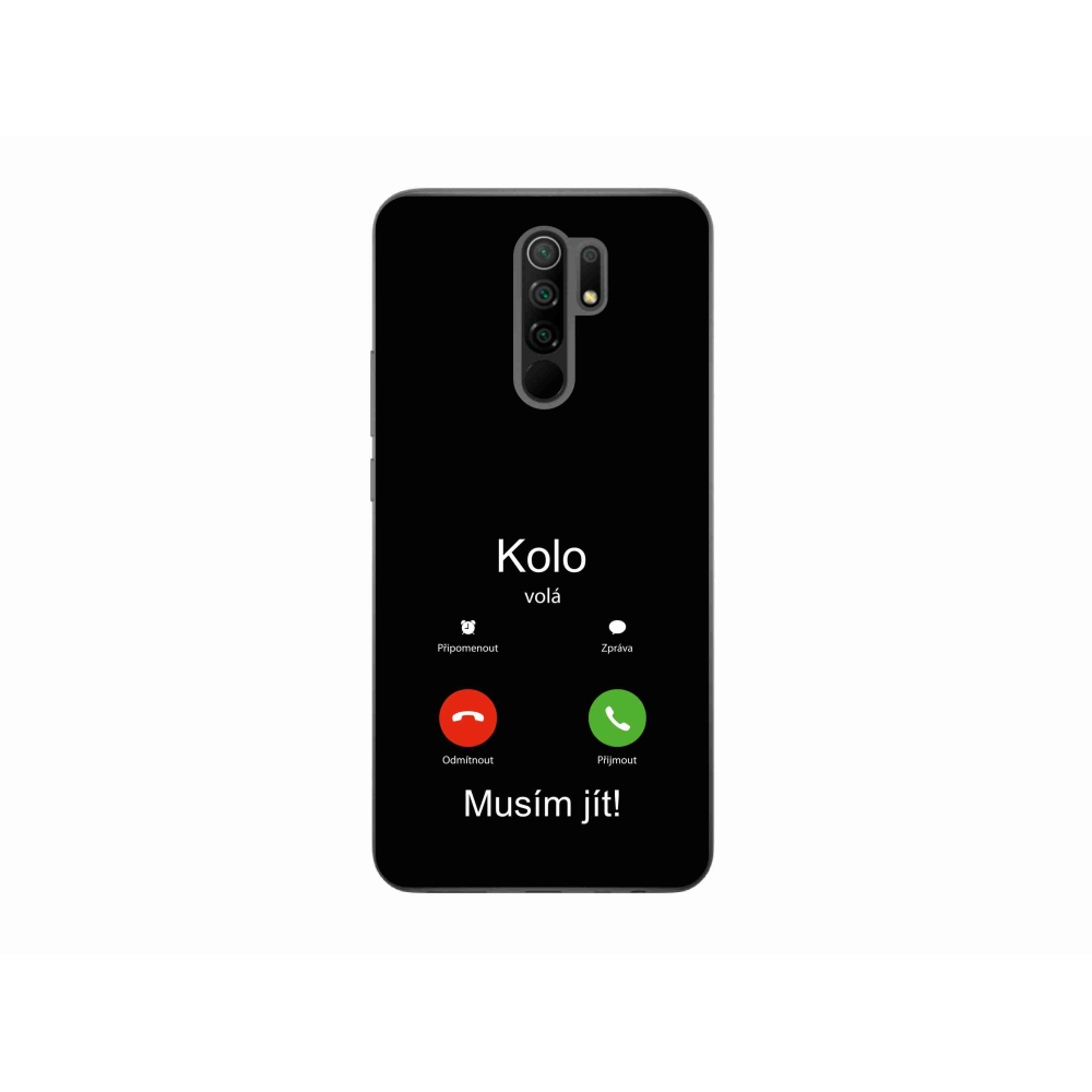 Gél borító mmCase a Xiaomi Redmi 9 - a kerék hívja a fekete háttérrel