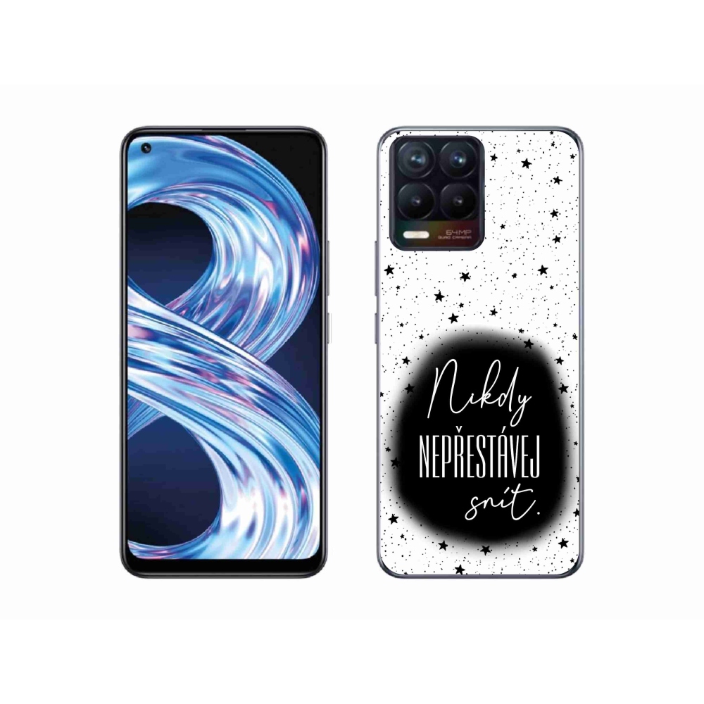 Gél borítás mmCase a Realme 8 Pro-n - Idézet 1 fekete-fehér háttérrel