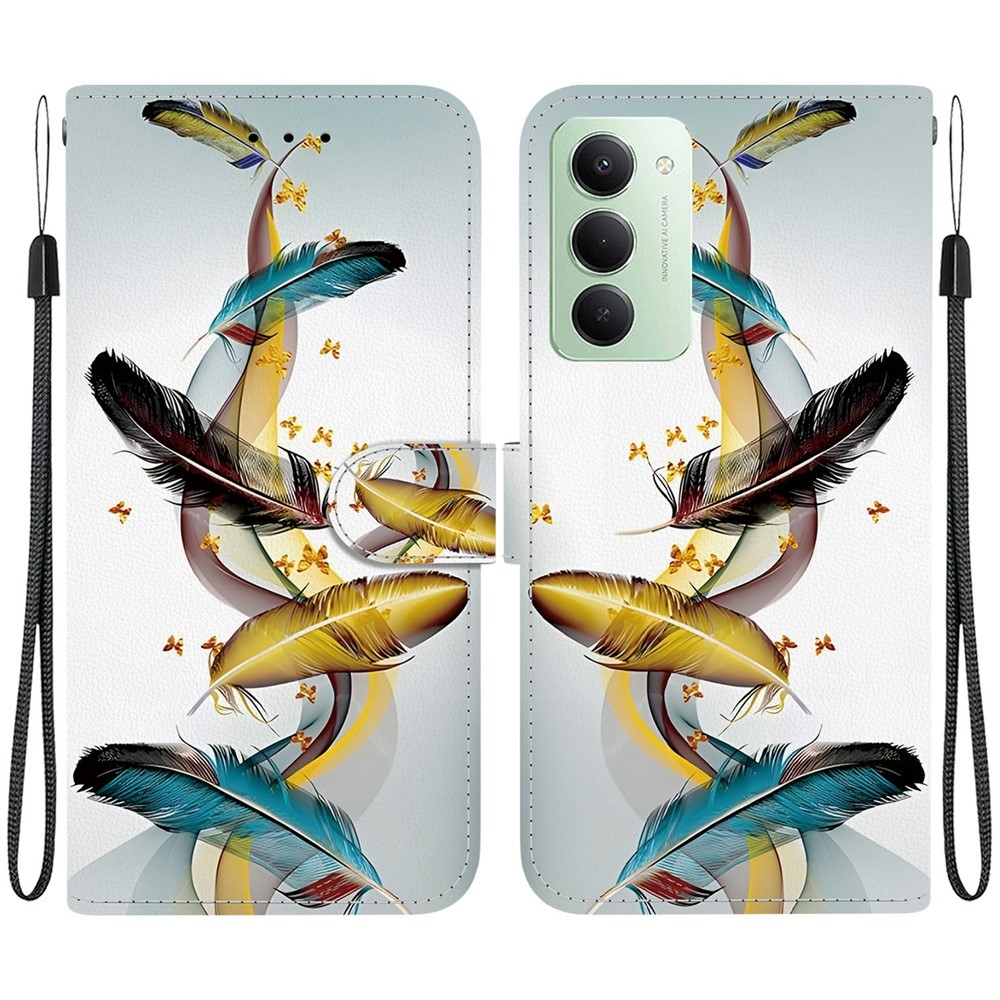 Sokoldalú könyvtáska Xiaomi Redmi 15 4G (171mm) - arany és kék tollakkal