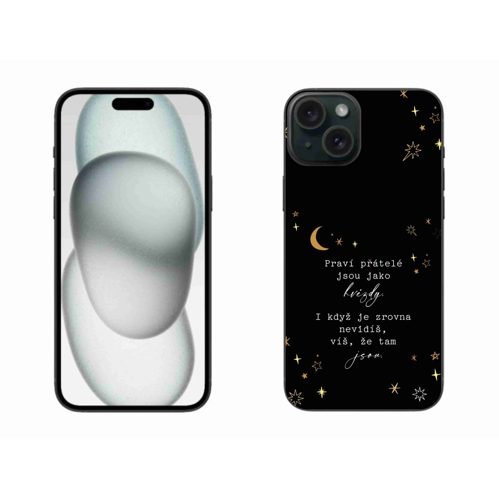 Gél borítás mmCase iPhone 15 Plus készülékhez - idézet 6 fekete háttér