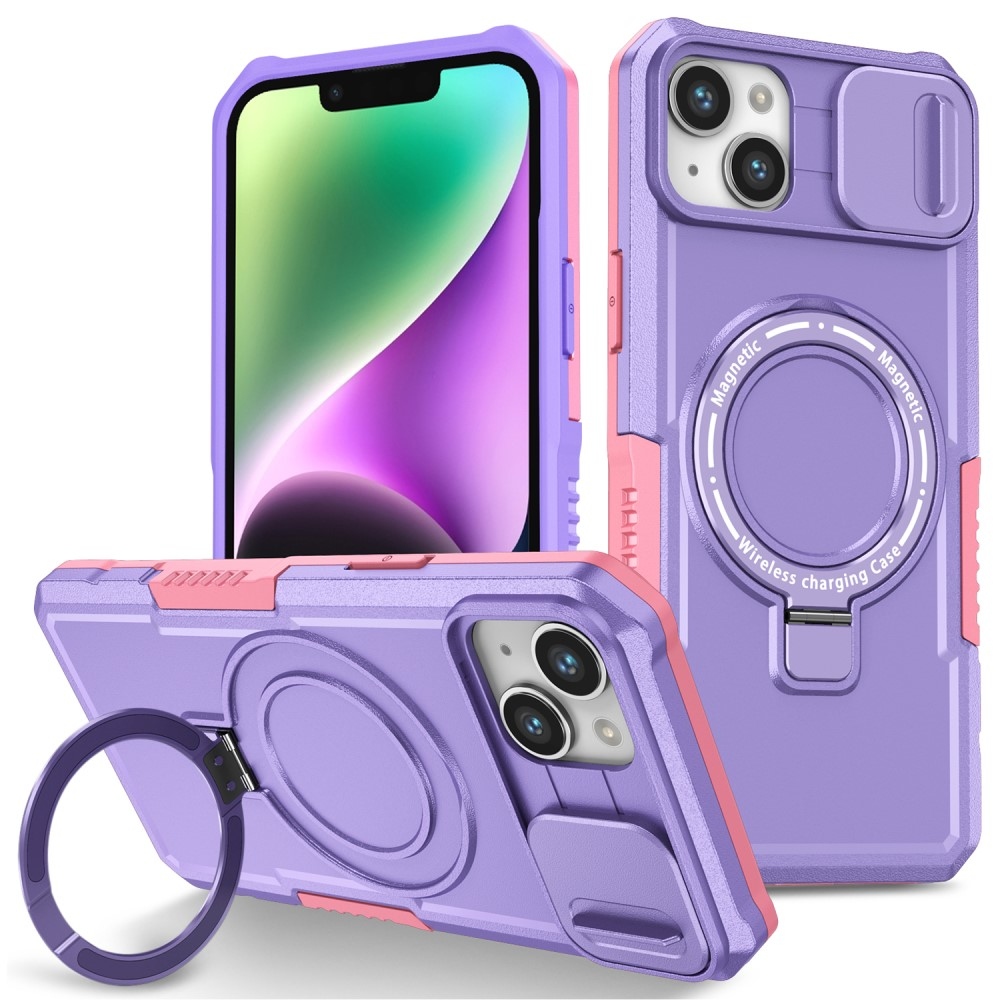 Fulcrum tartós borító kameravédelemmel és MagSafe funkcióval iPhone 14 készülékhez - rózsaszín/lila