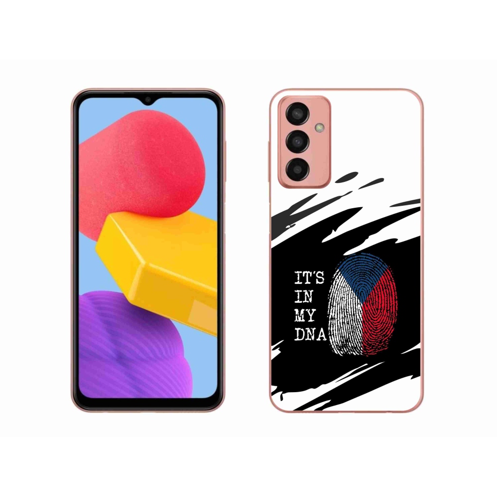 Gél borító mmCase Samsung Galaxy M13 - zászló ujjlenyomat fekete és fehér háttérrel