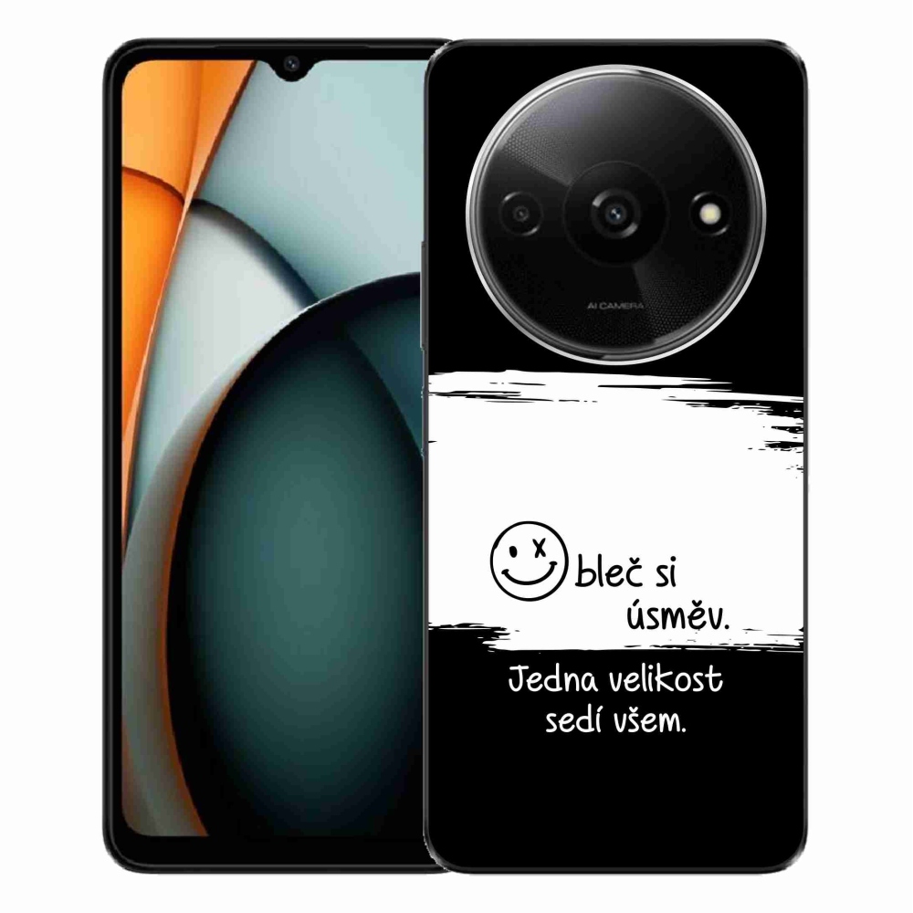 Gél borító mmCase a Xiaomi Redmi A3-hoz - vicces szöveg 8 fekete és fehér háttérrel