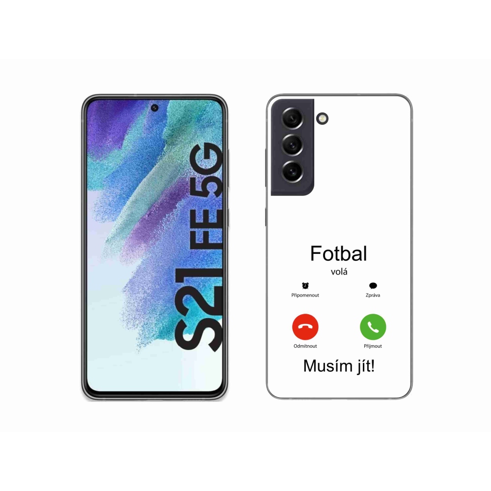 Gél borítás mmCase Samsung Galaxy S21 FE 5G - futballhívások fehér háttérrel