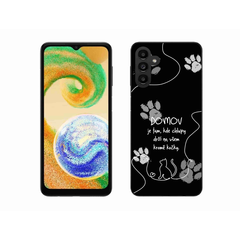 Zselés borító mmCase Samsung Galaxy A04s (164.7x76.7x9.1mm) - macska motívum fekete háttérrel