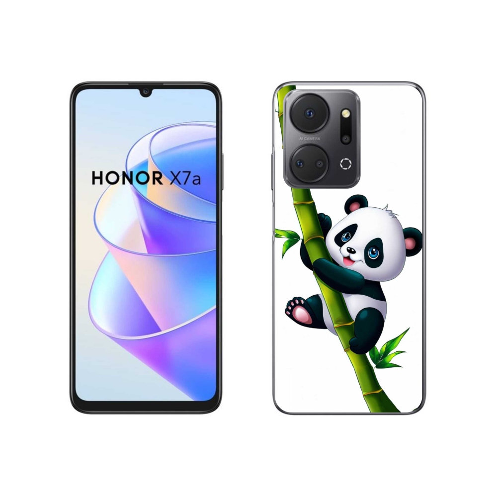 Zselés borítás mmCase a Honor X7a számára - bambuszon lévő panda