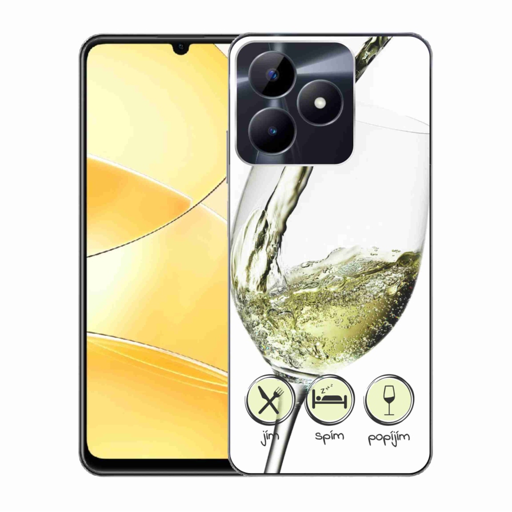 Gél tok mmCase for Realme C51/C53 - borospohár fehér