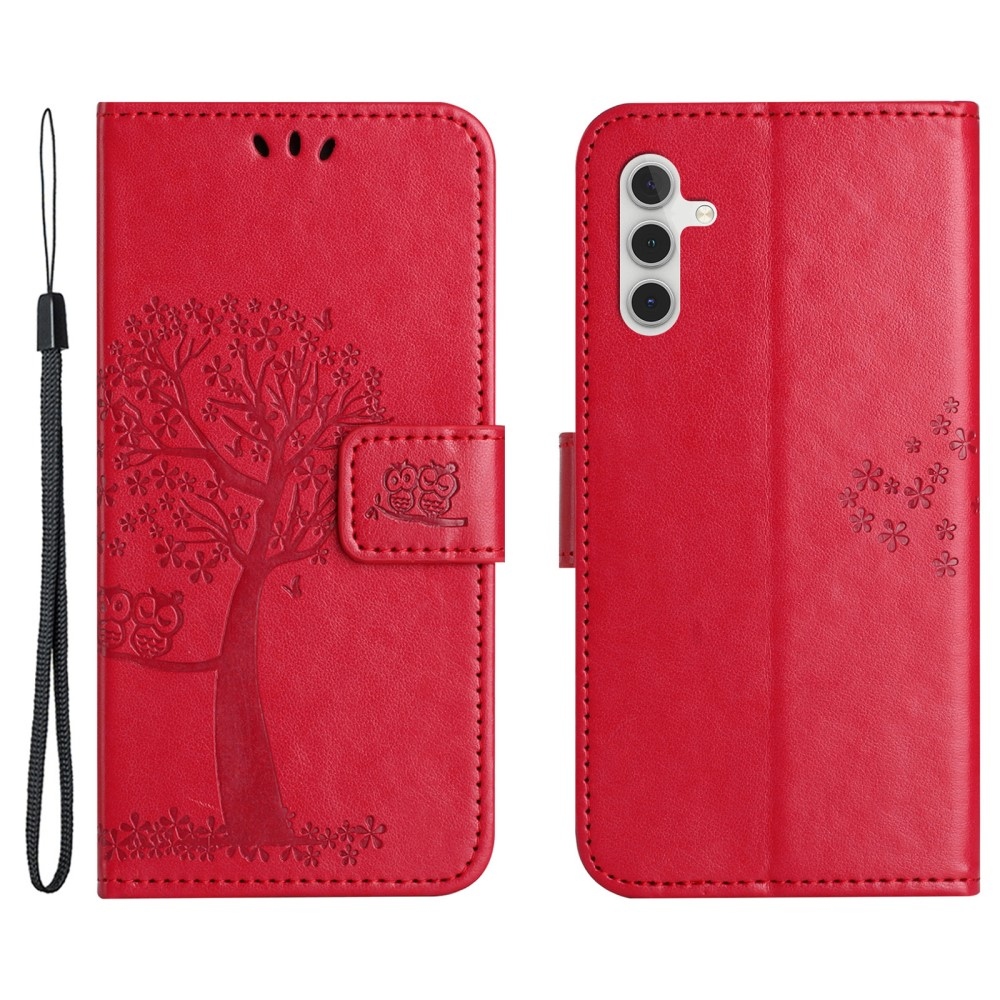 Fás könyv tok Samsung Galaxy A35 5G - piros