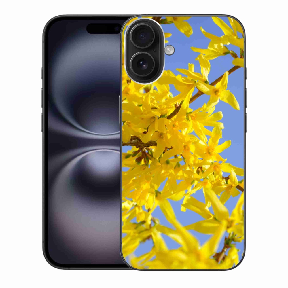 Gél borítás mmCase iPhone 16 Plus készülékhez - sárga virágok