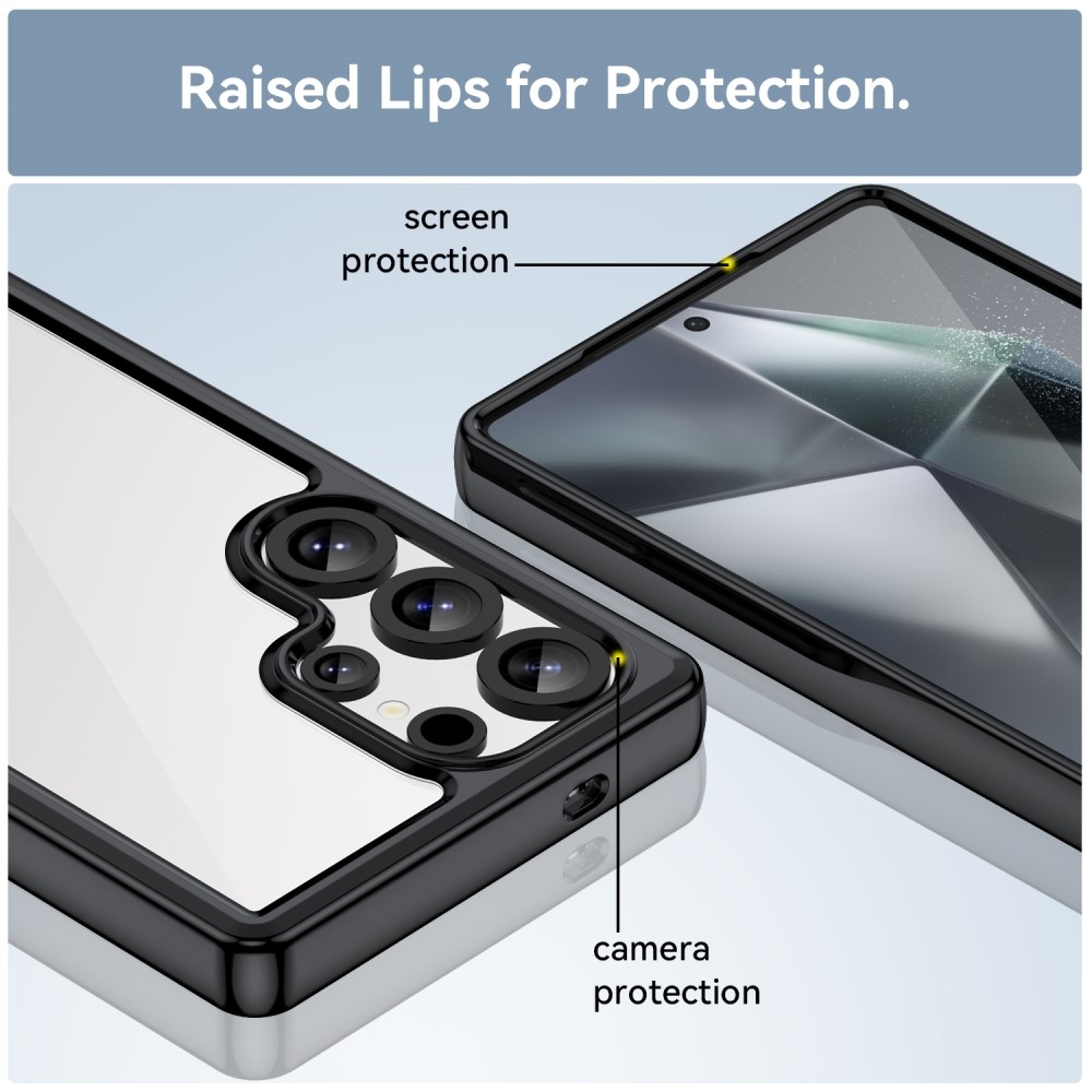 Gél tok fix hátlappal Samsung Galaxy S25 Ultra készülékhez - fekete