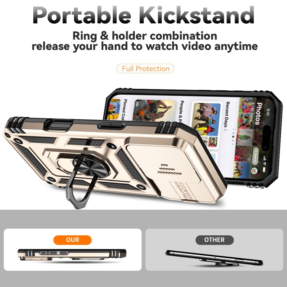 Tartós csúszásálló borítás iPhone 16 Pro készülékhez - arany színben