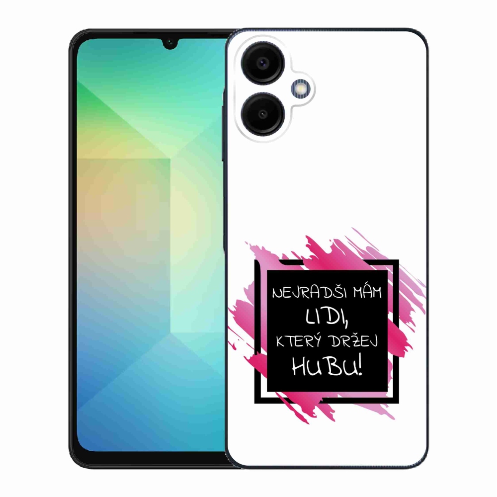 Gél borító mmCase Samsung Galaxy A06 4G - vicces szöveg 7 fekete-fehér háttérrel