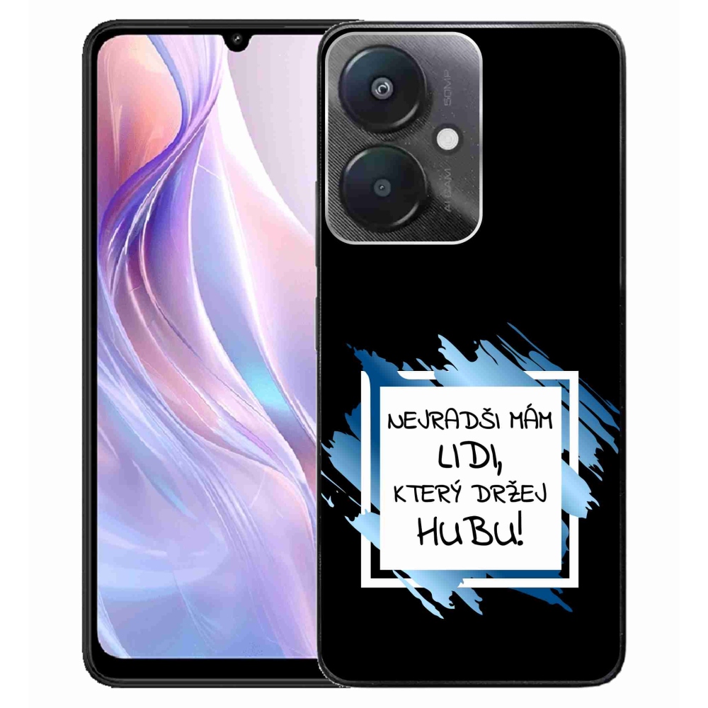 Gél borító mmCase a Xiaomi Redmi 13C 5G-hez - vicces szöveg 7 fehér és fekete háttérrel