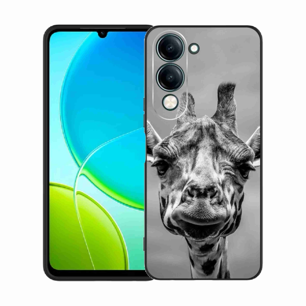 Gél borító mmCase a Vivo Y29s 5G-n - fekete-fehér zsiráf