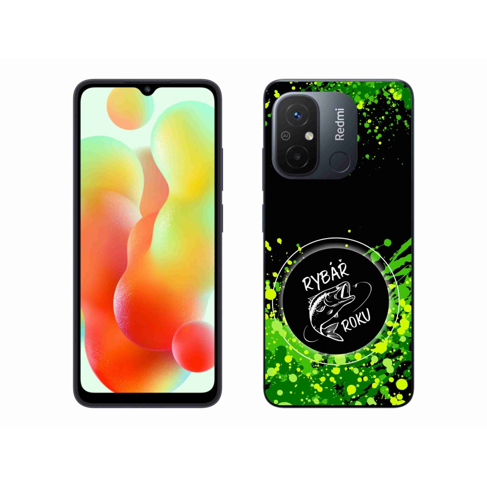 Gél borító mmCase a Xiaomi Redmi 12C-hez - az év halászának fekete háttere