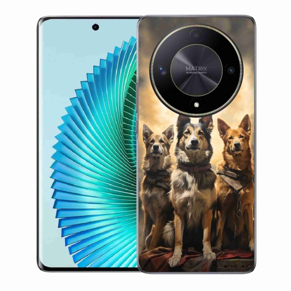 Zselés borítás mmCase a Honor Magic 6 Lite 5G számára - három kutya
