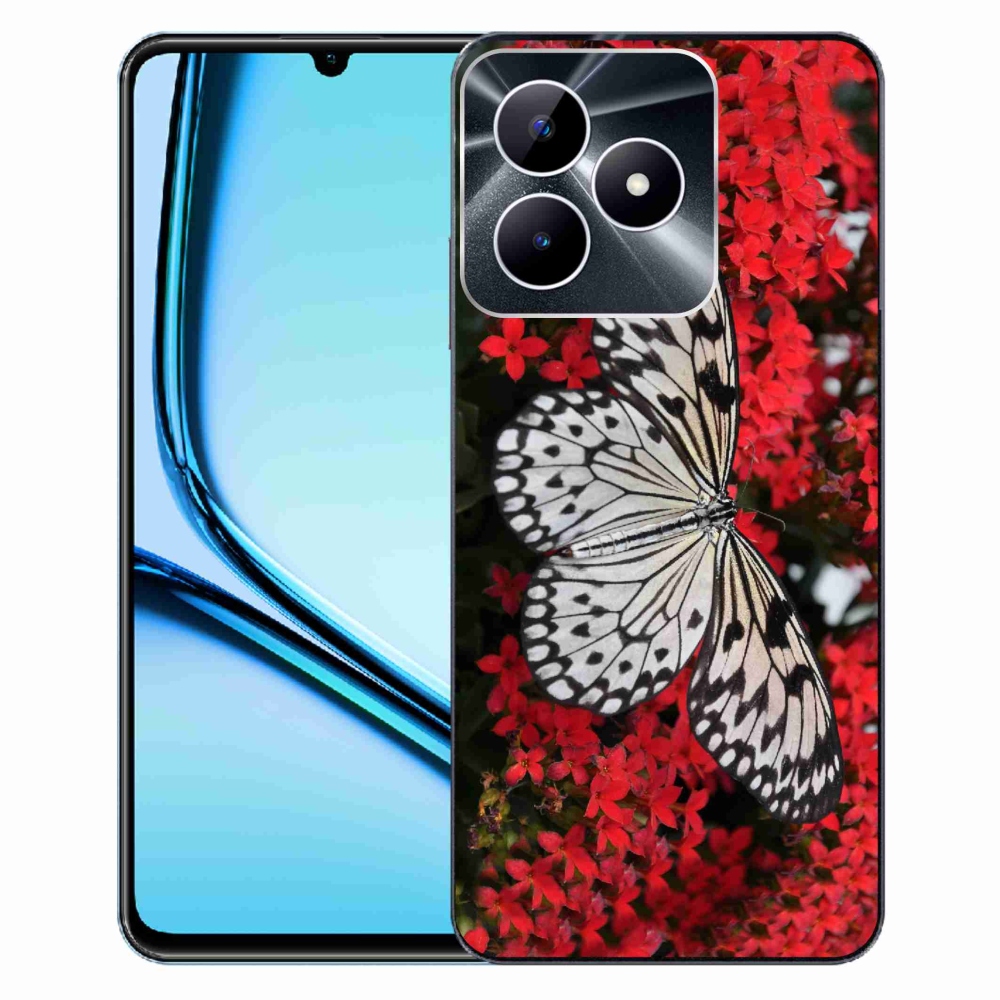 Zselés borító mmCase a Realme Note 50 készülékhez - fekete-fehér pillangó 1