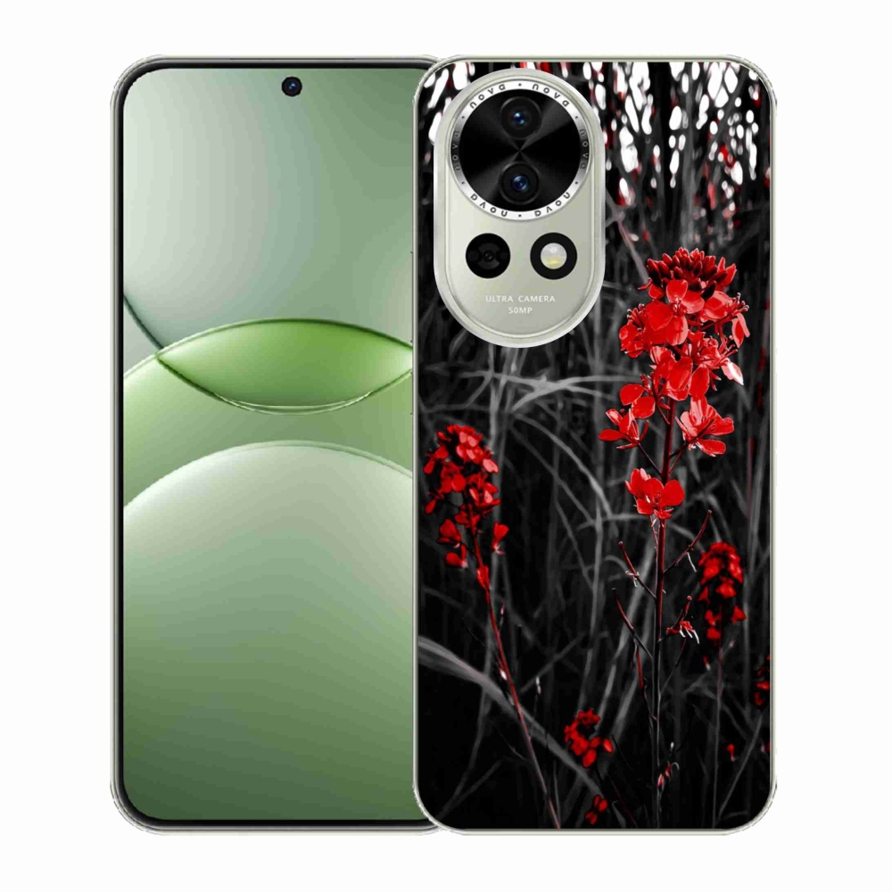 Gél borító mmCase a Huawei Nova 13 5G - piros növényen