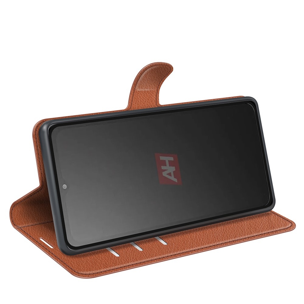 Litchi könyv tok Samsung Galaxy Xcover 7 készülékhez - barna