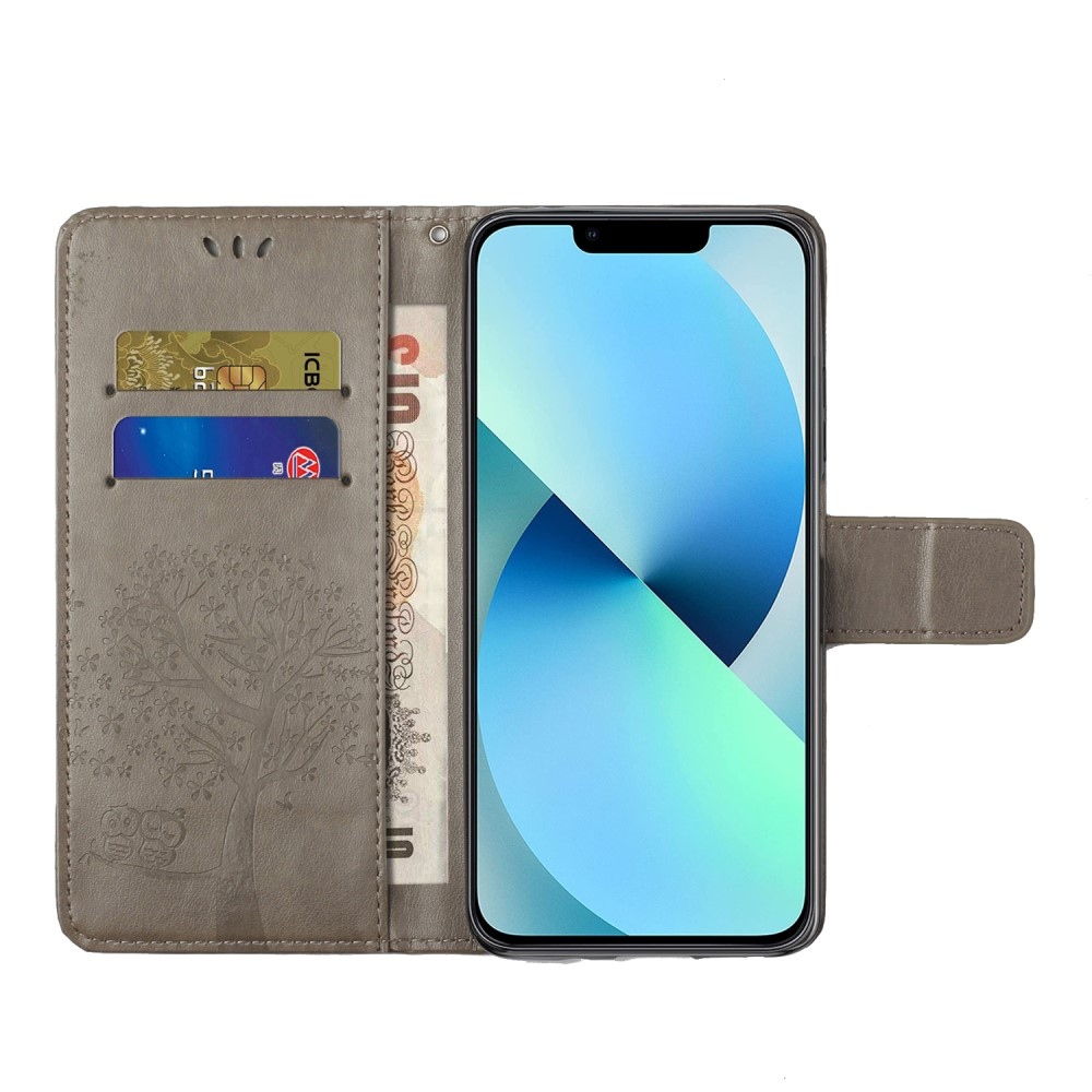 Fa könyv tok iPhone 15 Pro Max készülékhez - szürke