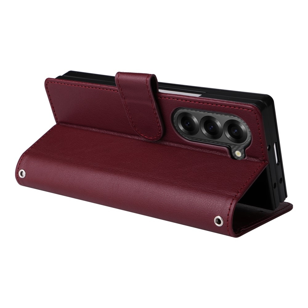 Tárcás könyvtáska Samsung Galaxy Z Fold6 5G - bordó színben