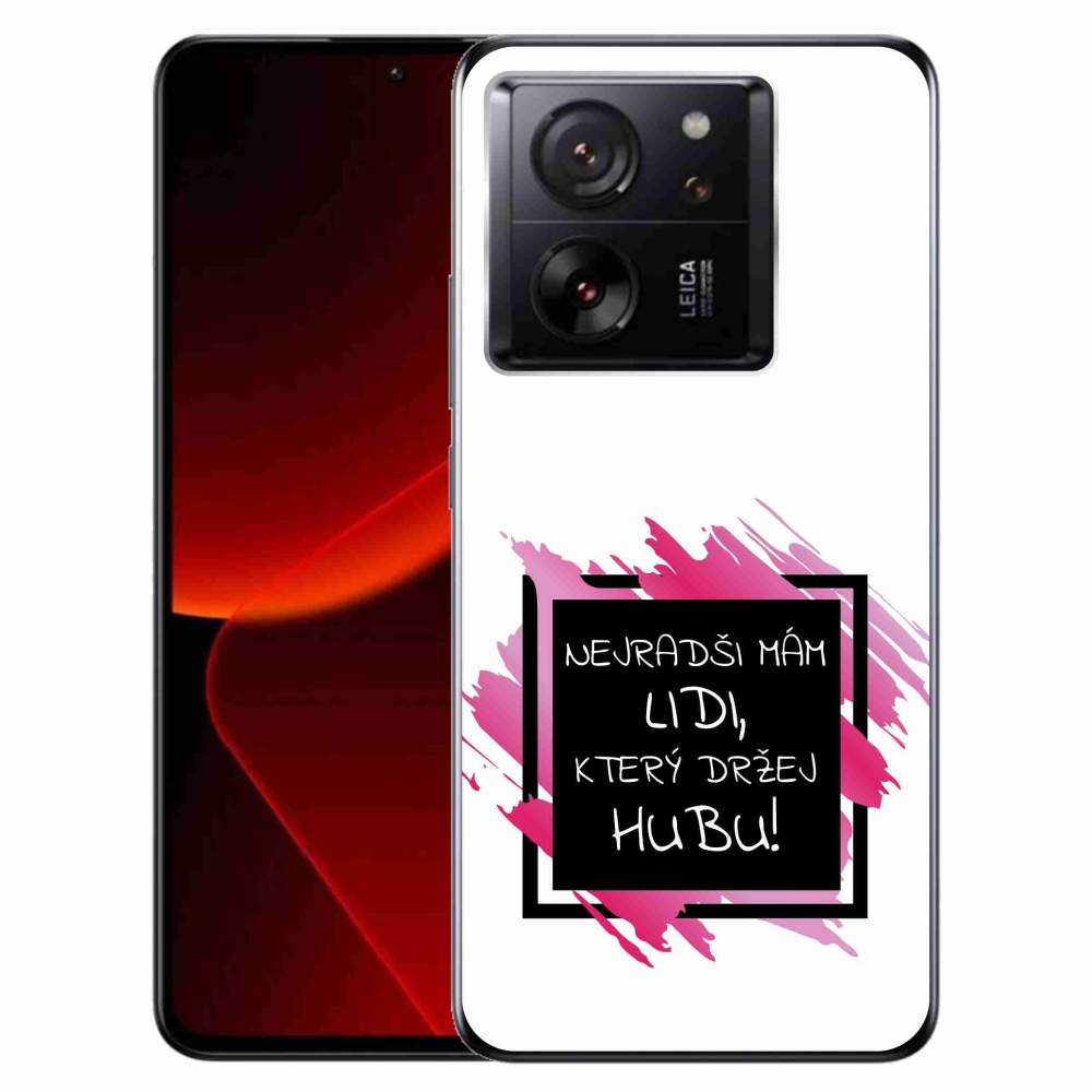 Gél borítás mmCase a Xiaomi 13T/13T Pro számára - vicces szöveg 7 fekete és fehér háttérrel