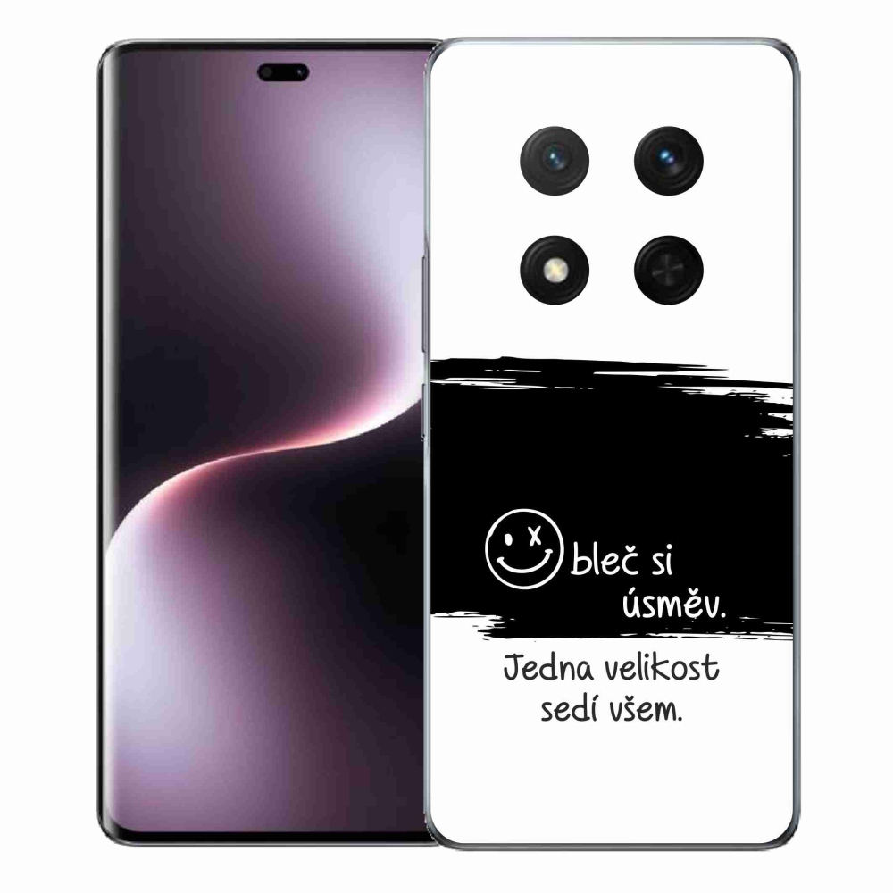 Gél borító mmCase a Honor Magic 7 Lite 5G számára - vicces szöveg 8 fekete és fehér háttérrel
