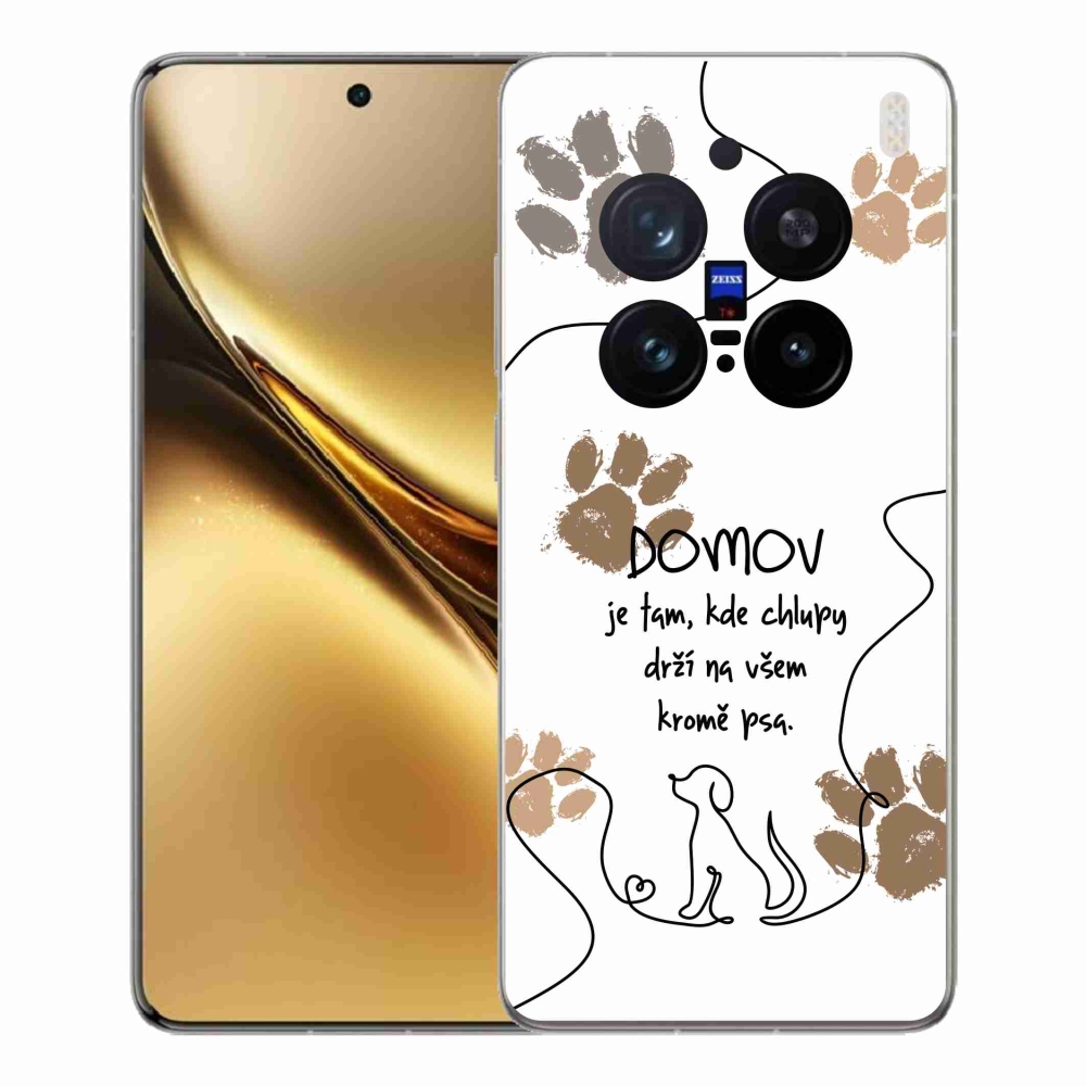 Zselés borítás mmCase a Vivo X200 Pro 5G készülékhez - kutya motívum fehér háttérrel