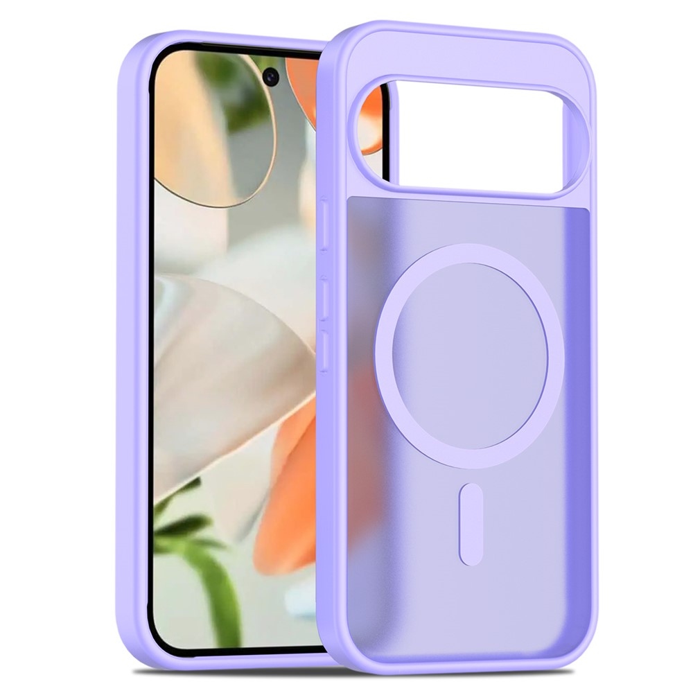 Bőr zselés tok fix hátlappal és MagSafe támogatással a Google Pixel 10 Pro/Pixel 10 készülékhez - lila