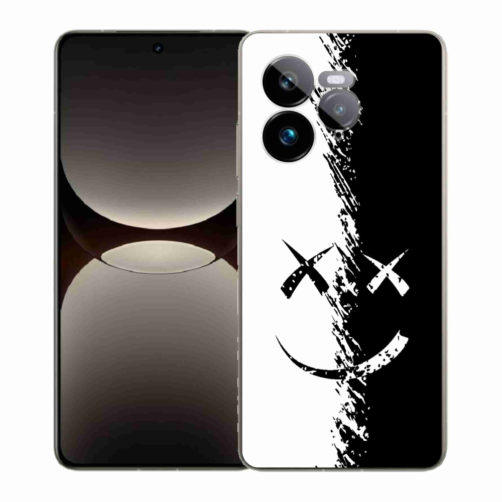 Gél borítás mmCase a Realme GT 7 Pro 5G-n - fekete-fehér mosolygó