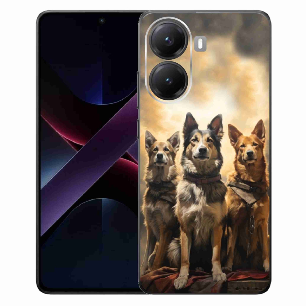 Gél borítás mmCase a Xiaomi Poco X7 Pro 5G számára - három kutya