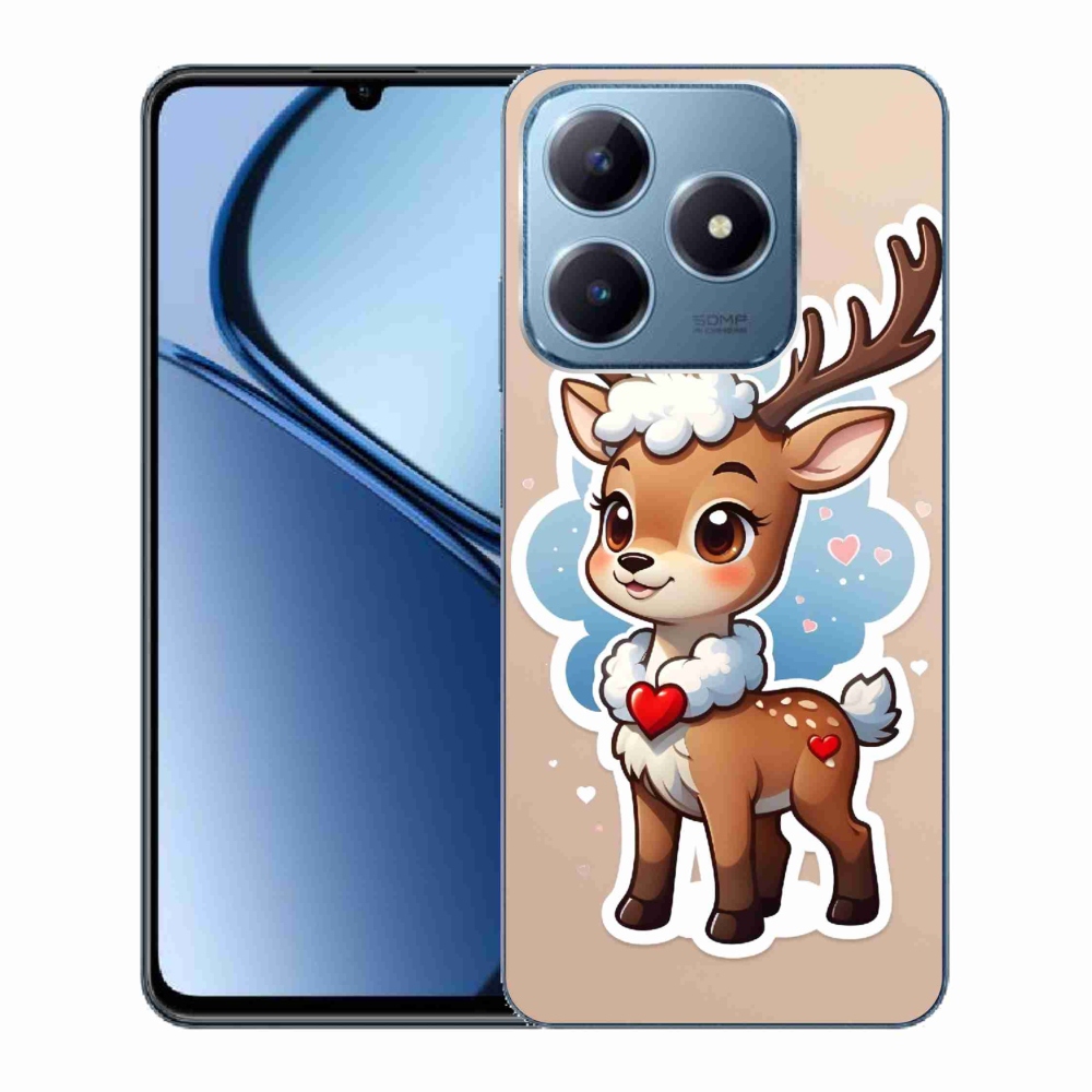 Zselés borító mmCase a Realme C63 készülékhez - rajzfilm rénszarvas