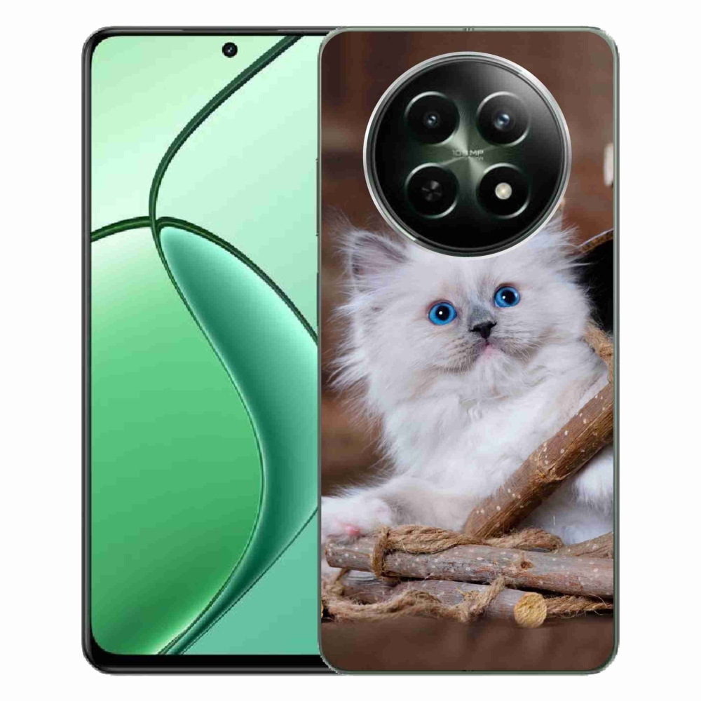 Gél borítás mmCase a Realme 12 5G/12x 5G készülékhez - fehér cica