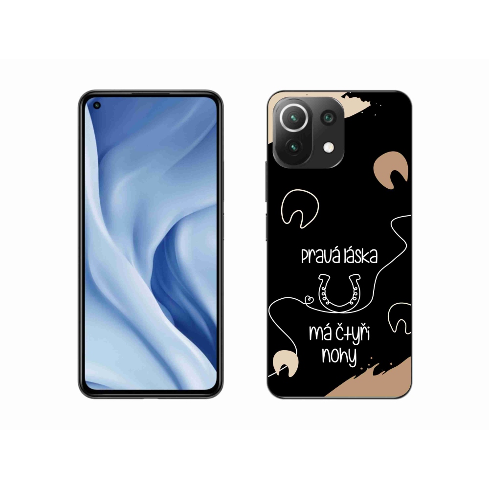 Gél borítás mmCase a Xiaomi Mi 11 Lite 4G/5G-hez - ló motívum fekete háttérrel