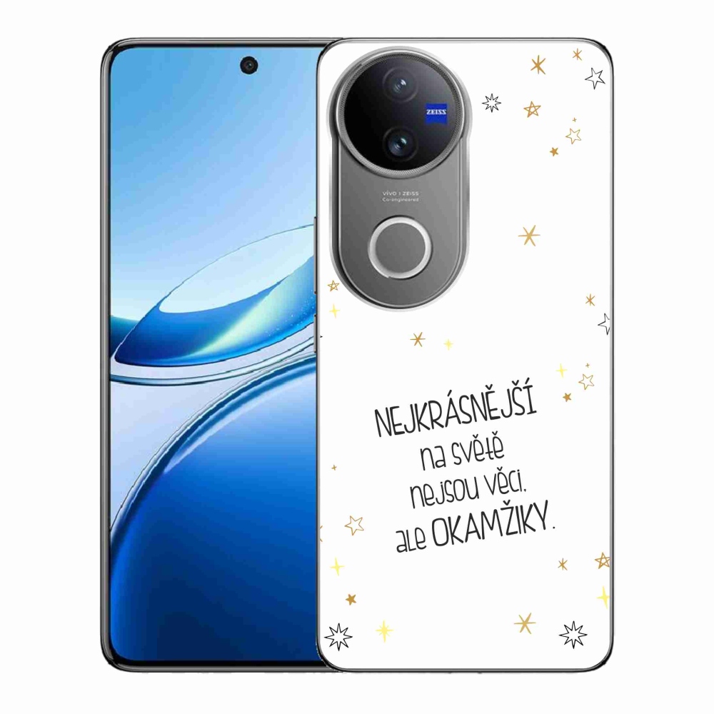 Gél borítás mmCase a Vivo V50 5G készülékre - Idézet 4 fehér háttér