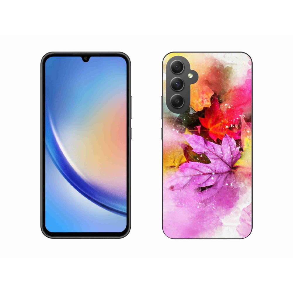 Zselés borítás mmCase Samsung Galaxy A34 5G - színes levelek