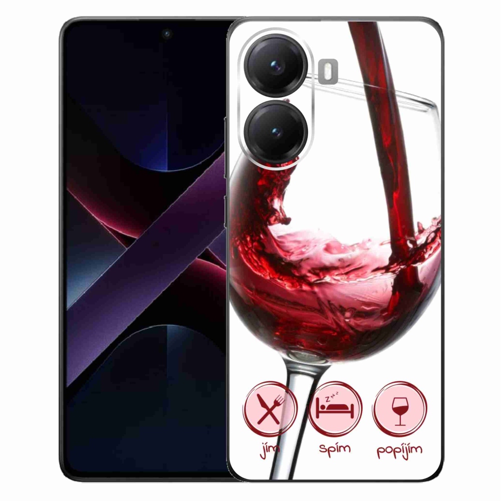 Gél borítás mmCase a Xiaomi Poco X7 Pro 5G-hez - borospohár piros