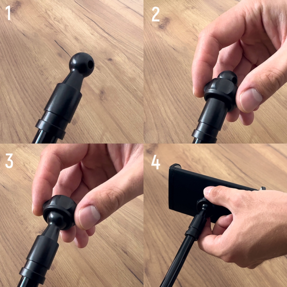 Wozinsky rugalmas telefon- és táblagéptartó (WTHBK5) íróasztalra - fekete színben