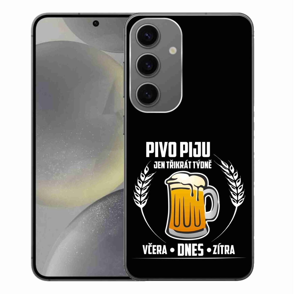 Gél borítás mmCase Samsung Galaxy S24+ - sör motívum fekete háttérrel