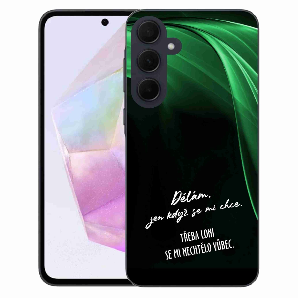 Gél borító mmCase Samsung Galaxy A35 5G - vicces szöveg 12 fekete háttér