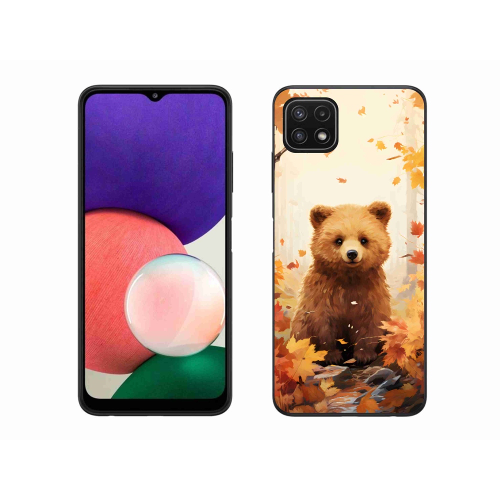 Zselés borítás mmCase Samsung Galaxy A22 5G - medve az erdőben