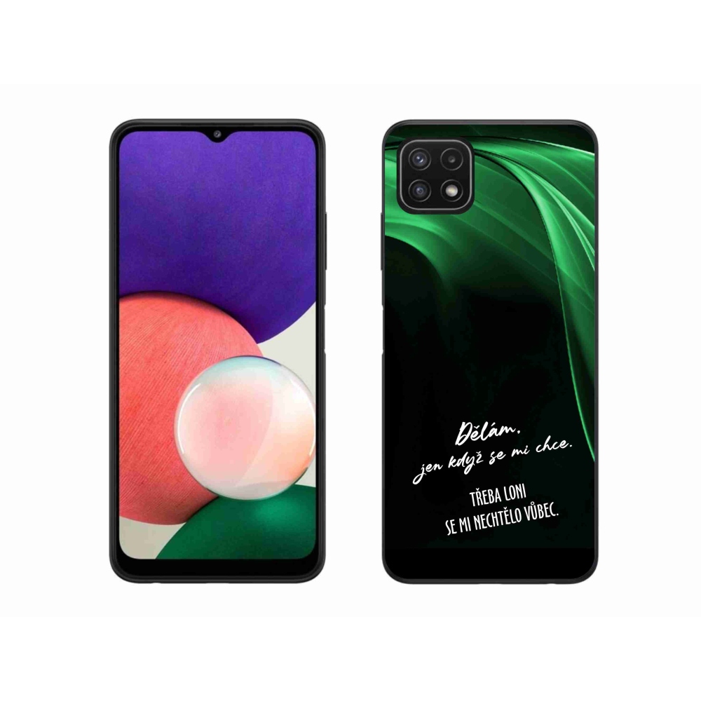 Gél borító mmCase Samsung Galaxy A22 5G - vicces szöveg 12 fekete háttér